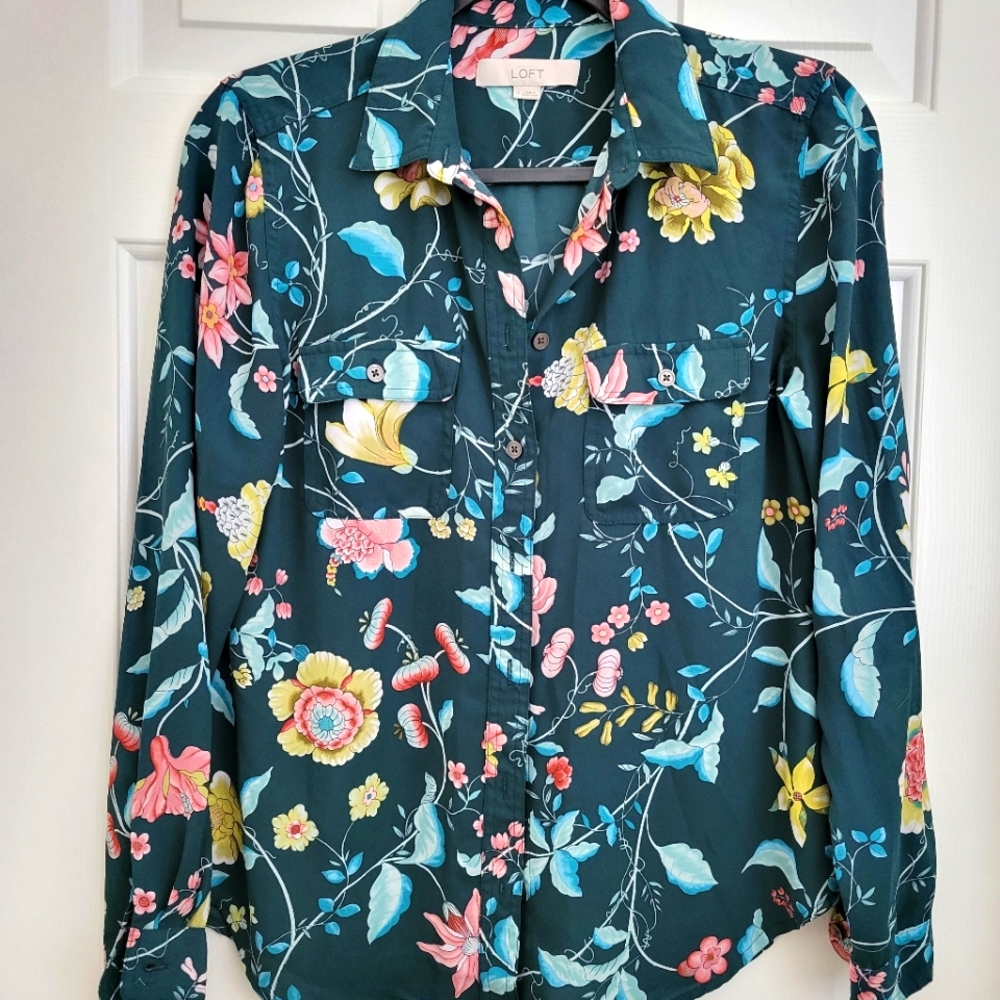 Ann Taylor Loft Floral Blouse